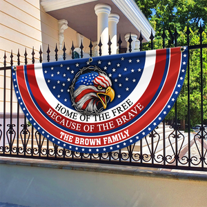 Custom Family Name Home Of The Free Because Of The Brave Non-Pleated Fan Flag CH07 910180