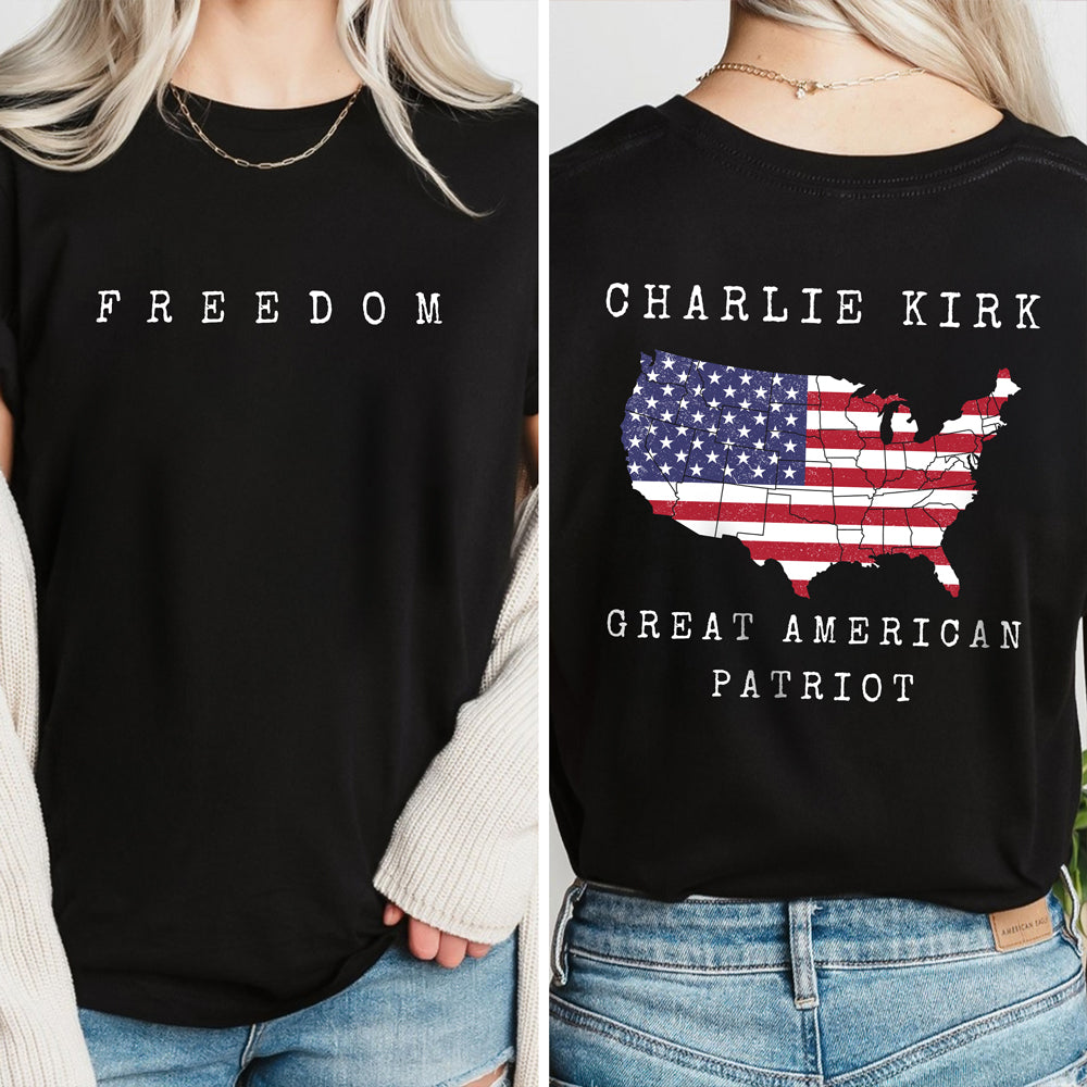 Great Amreican Patriot Charlie Kirk Freedom Back and Front Shirt HO82 66002