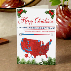 Trump Electoral Map Win 2024 Christmas Card - Election 2024 Card HO82 67104