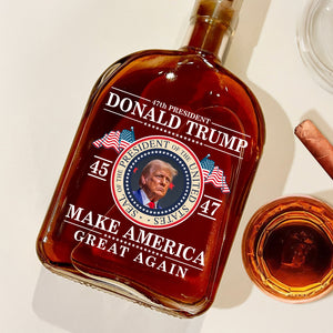 Donald Trump 47th - Make America Great Again Whiskey Bottle LM32 65383