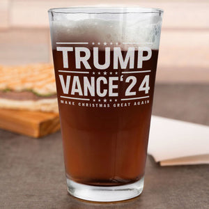 Trump Vance 2024 Make Christmas Great Again Engraved Beer Glass LM32 63899