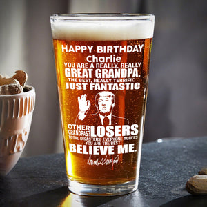 Great Grandpa Great Dad Trump Print Beer Glass N304 62565