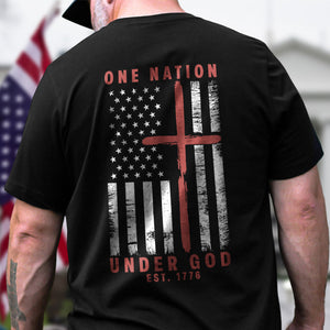 One Nation Under God Est 1776 Backside Shirt LM32 895453