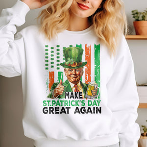 Donald Trump Beer Drinking Make St Patrick's Day Great Again Bright Shirt LM32 65137