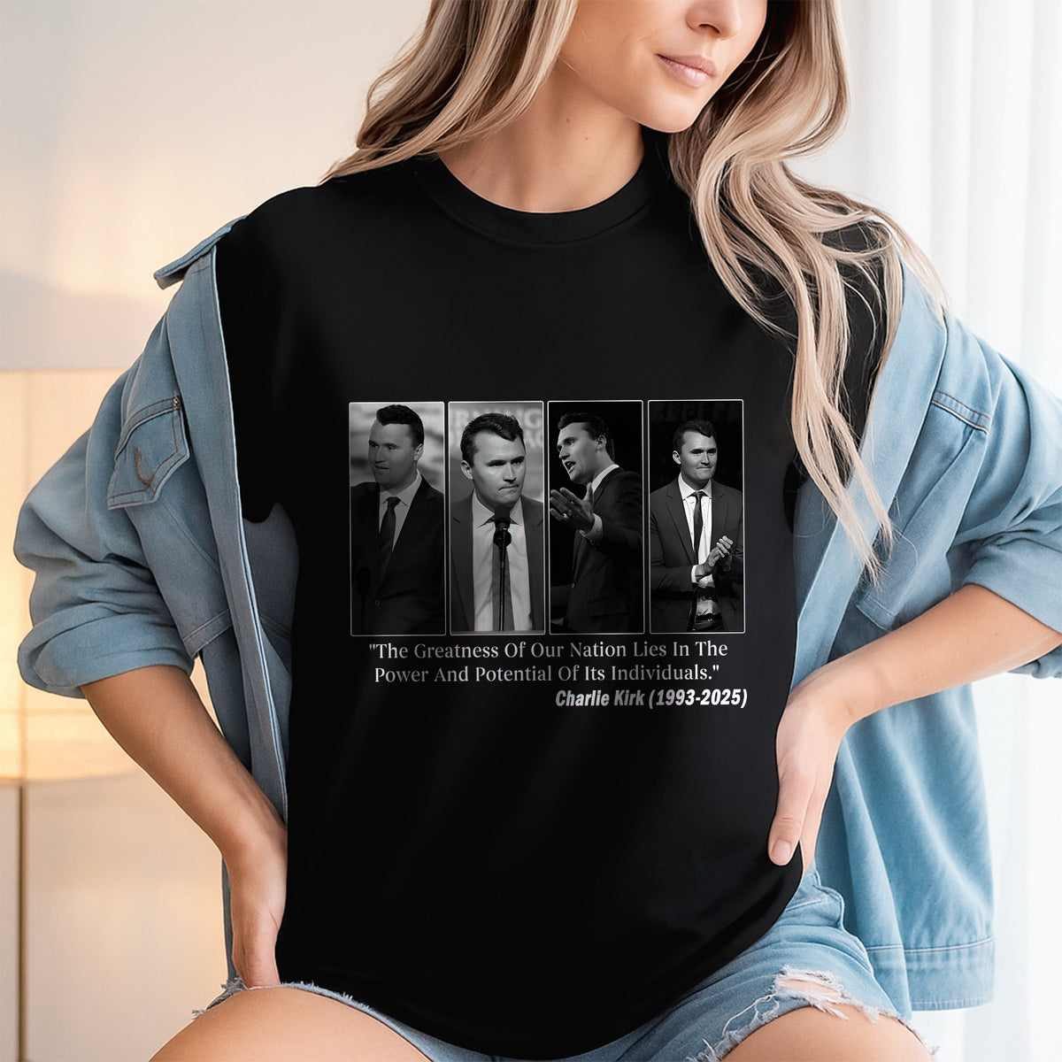 Charlie Kirk Conservative Patriot Memorial Dark Shirt LM32 65413