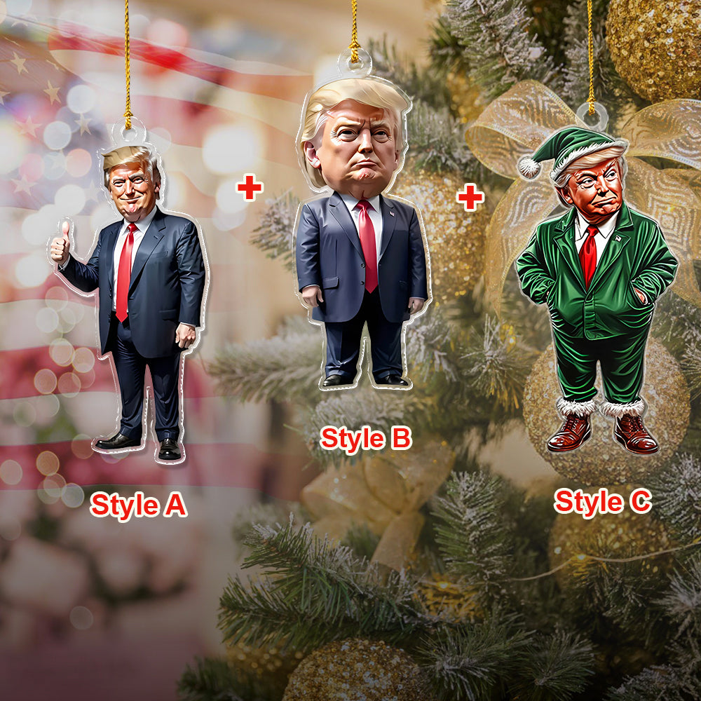 Trump Green Santa, Christmas Trump Acrylic Ornament Christmas Decor - Perfect Holiday Gift Idea HA75 63600