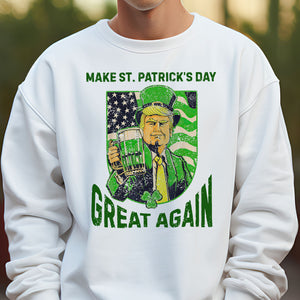 Donald Trump Make St Patrick's Day Great Again Bright Shirt Funny Trump Beer Drinking Shirt LM32 67182