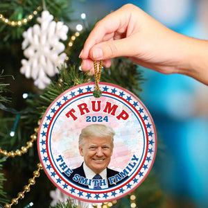 Custom Family Name President Donald Trump 2024 Ceramic Ornament HA75 63254