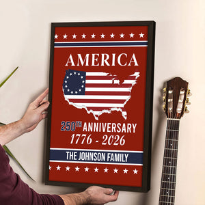Personalized Family Name America 250th Anniversary Canvas Poster HO82 901442