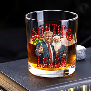 Santas Favortite Felon Distressed Rock Glass HO82 65230