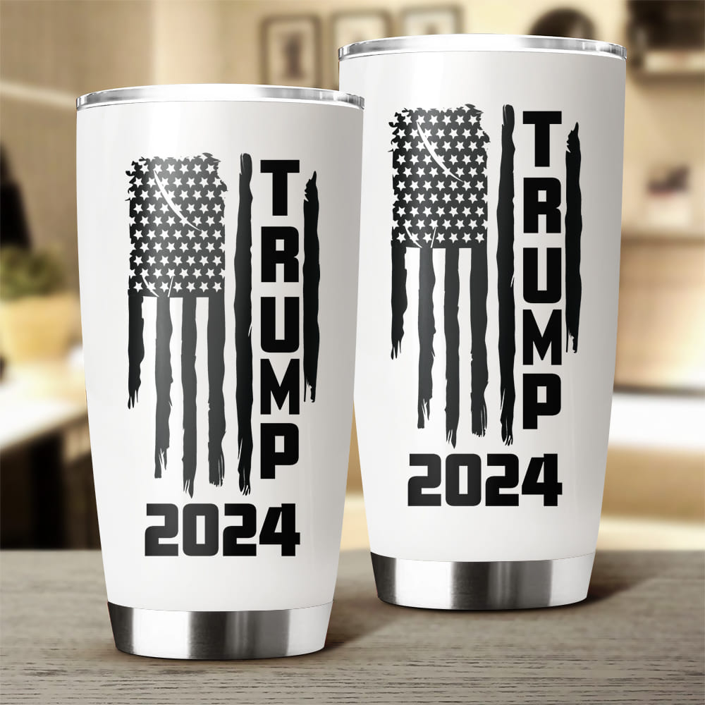 Trump 2024 And America Flag Again Fat Tumbler TH10 62767