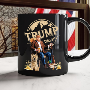 Custom Dog Clipart Trump Duck Hunting 2024 Black Mug LM32 63907