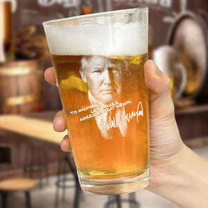 Custom Name President Donald Trump Print Beer Glass N304 62542 HO82