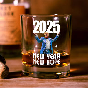 Funny Trump New Year New Hope Inauguration Party Celebration Whiskey Glass LM32 65087