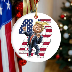 Patriotic Trump 2024 45th & 47th President's Legacy MAGA Ceramic Ornament LM32 63957