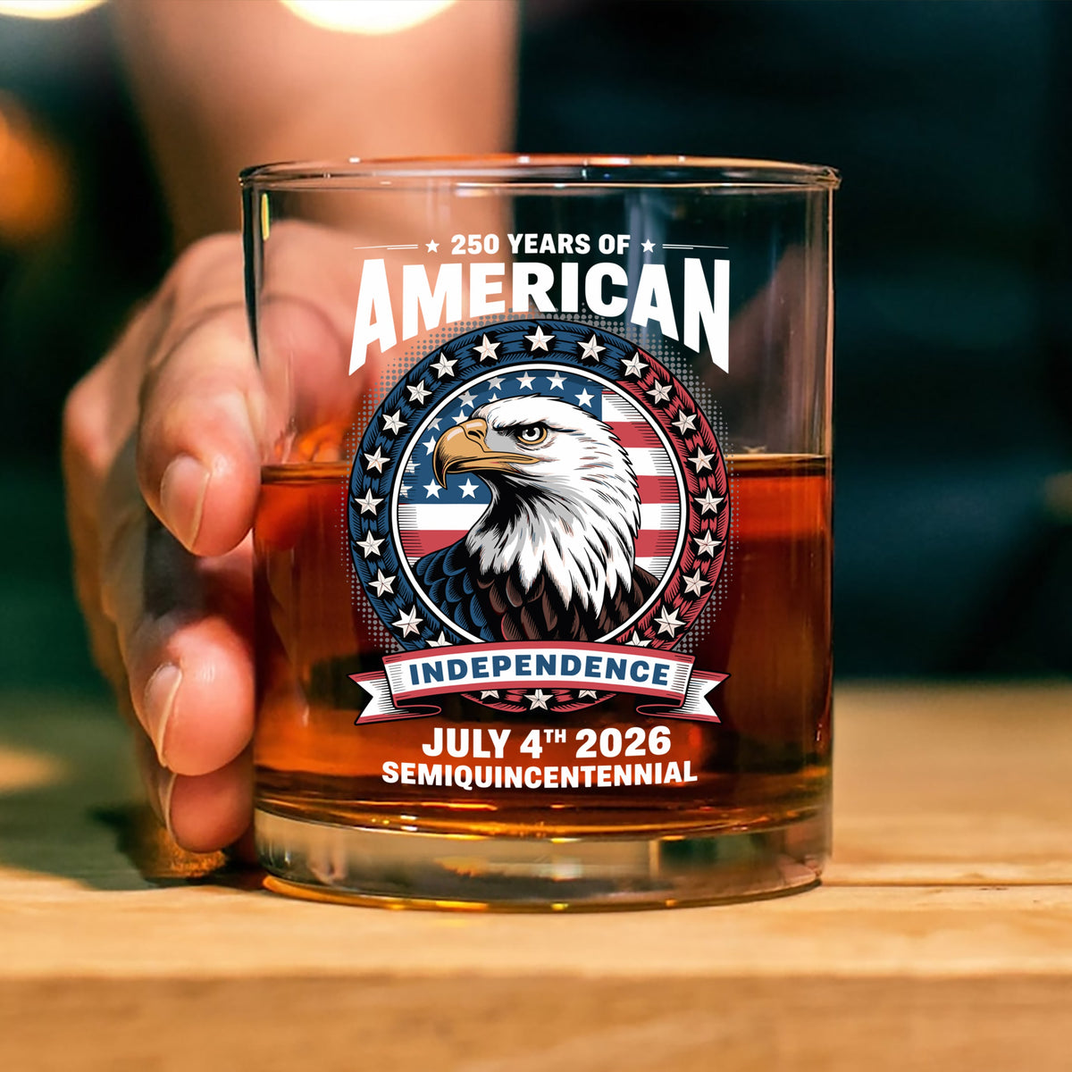 250 Years of America Anniversary Independence Day 2026 Whiskey Glass CH07 896756
