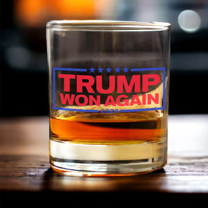 Donald Trump Won Again President 2024 Rock Glass HO82 65196