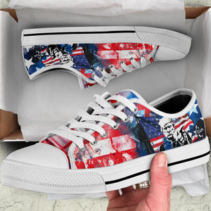 President Donald Trump With Flag US Canvas Shoes HA75 63276