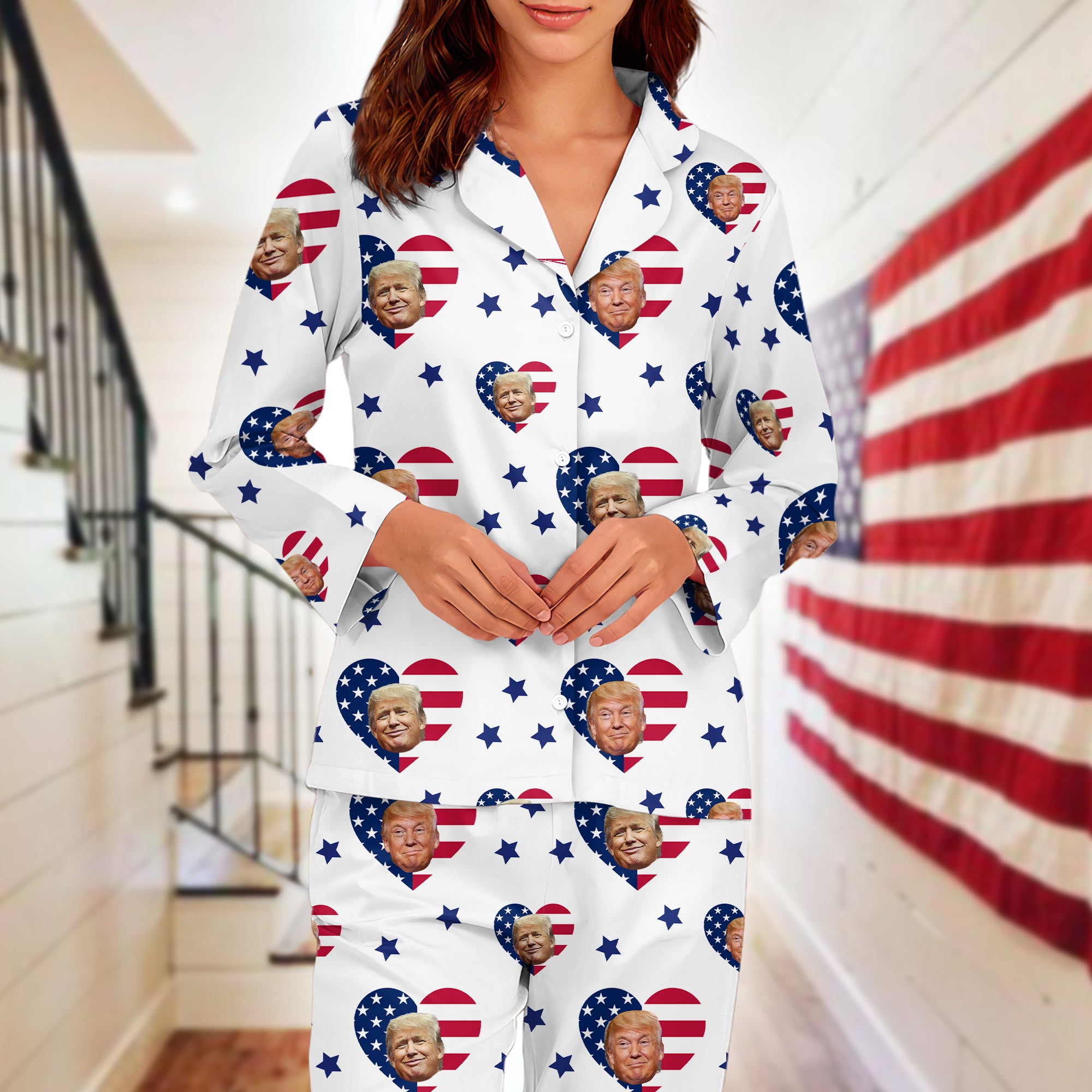 Funny Trump Face Pajamas Chritsmas Gifts For Trump Lovers HO82 67002