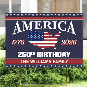 America 250 Birthday 1776-2026 Garden Yard Sign HO82 894602