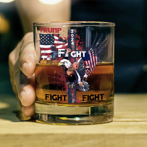 Trump Fight Fight Fight Print Whiskey Glass HO82 65400