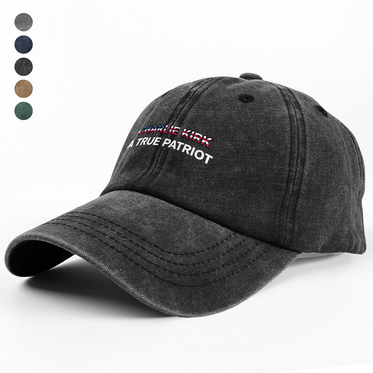 RIP American Charlie Kirk - A True Patriot Washed Denim Baseball Cap LM32 65567