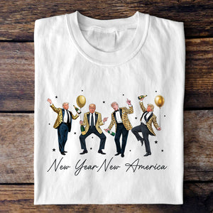 New Year New America Humorous Dancing Trump Bright Shirt HA75 64284