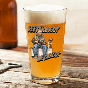 Trump Hunting Feet Hangin' We Bangin' Beer Glass LM32 63845