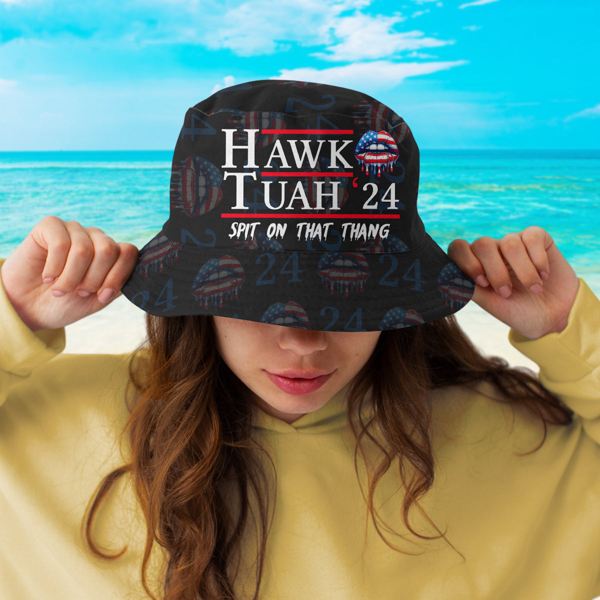 Hawk Tuah 24 Spit on That Thang Bucket Hat HA75 62880