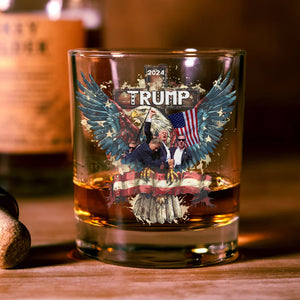 Trump President 2024 Print Whiskey Glass HO82 65386