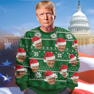 Hey, I'm Watching You US Election Funny Trump Ugly All-Over-Print Ugly Sweater HO82 65286