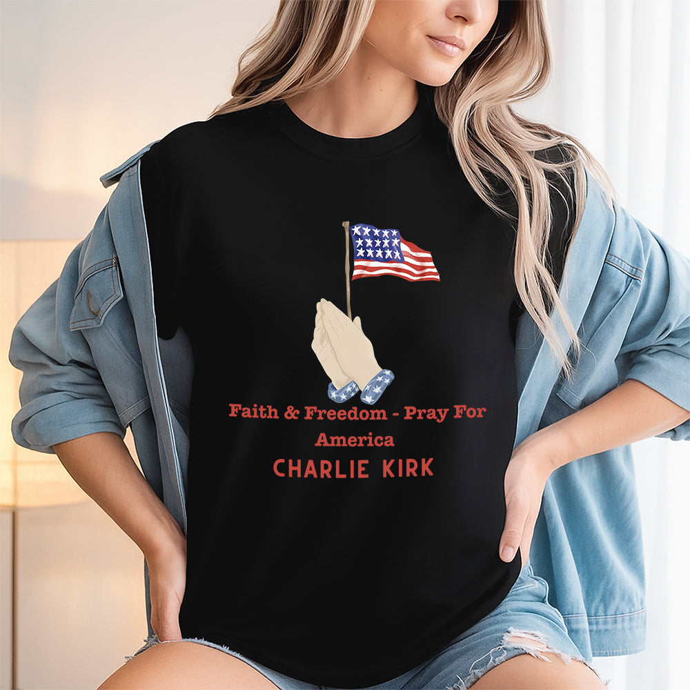 Faith & Freedom – Pray for America Dark Shirt HA75 64590