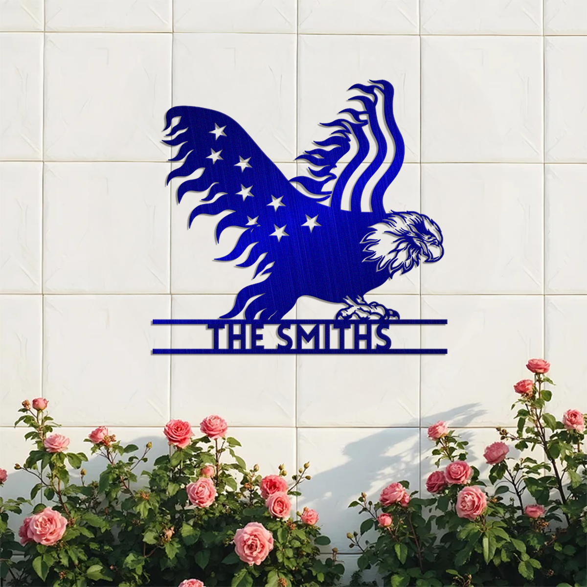 Custom Family Name Patriotic Eagle Metal House Metal Sign HO82 901146