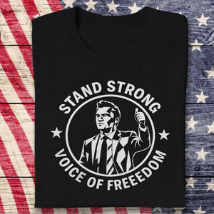 Stand Strong Charlie Kirk - Voice Of Freedom Memorial Dark Shirt LM32 65531