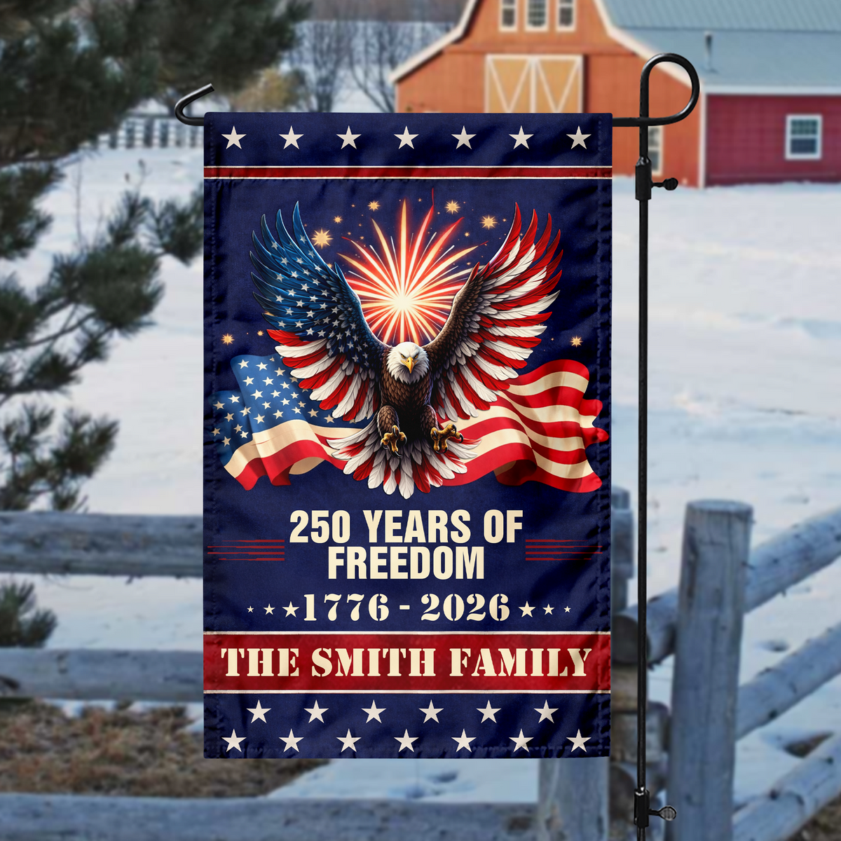 Custom Family Name 250 Year Of Freedom Garden Flag CH07 899642