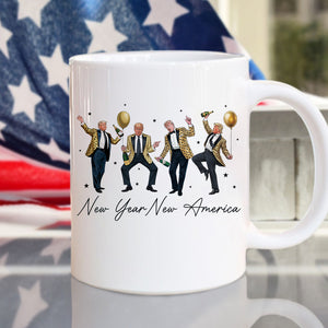 New Year New America Humorous Dancing Trump White Mug HA75 64288