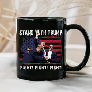 Stand With Trump Fight Fight Black Mug TH10 63163