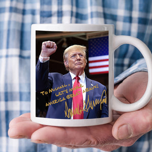 President Donald Trump Autographed Mug, Donald Trump Homage Mug HA75 63584