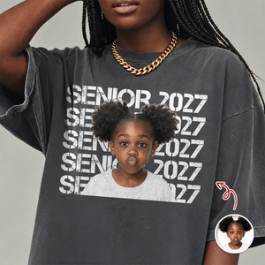 Custom Photo Senior 2027 Comfort Shirt - Personalized Class of 2027 Gift, Proud Family Gift HO82 903212