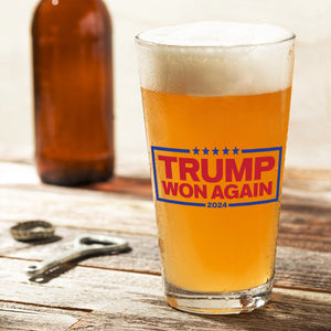 Donald Trump Won Again President 2024 Print Beer Glass HO82 65200