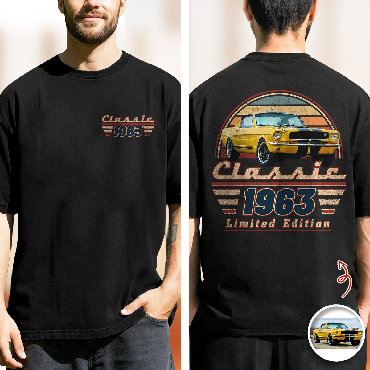 Custom Car Photo Classic Limited Edition Front & Back Comfort Shirt – Personalized Birthday Gift For Dad, Grandpa & Family HO82 902938