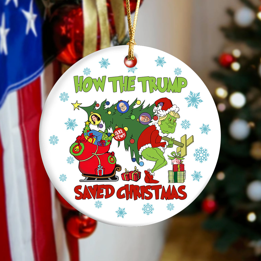 How The Trump Saved Christmas Ceramic Ornament HO82 65344