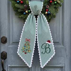 Personalized Embroidered Santa Hat Monogram Bow Christmas Wreath Sash LM32 669745