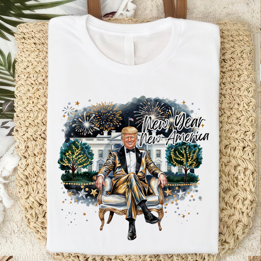 President Trump 2025 New Year New America Bright Shirt HA75 67146