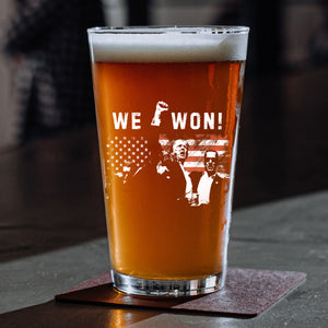 Trump We Won Inauguration 47 US President 2025 Election Print Beer Glass HO82 65216