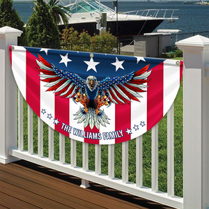 Custom Family Name American Flag Patriotic Eagle American Non-Pleated Fan Flag HA75 898788