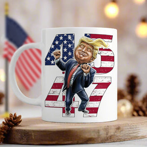 Patriotic Trump 2024 45th & 47th President's Legacy MAGA White Mug LM32 63953