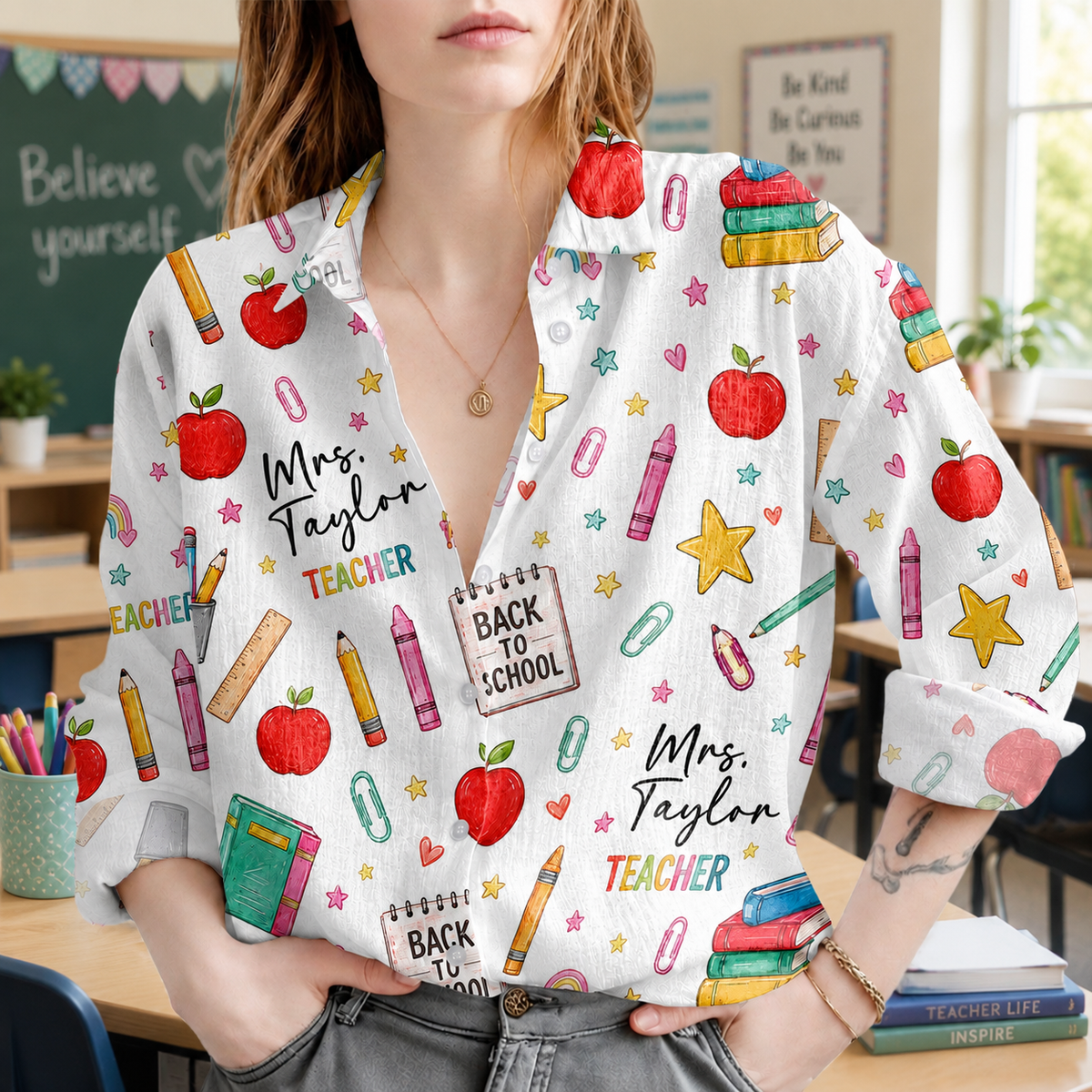 Custom Teacher Name Back To School Blouse Shirt CH07 180022