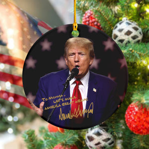 Personalized Gift President Donald Trump Autographed Donald Trump Homage Ceramic Ornament HA75 63719