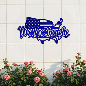 USA Map with We the People Metal Sign Art Wall Decor HO82 901150